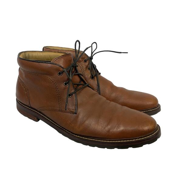 Florsheim Chukka Boots Mens 13 D Brown Leather Fenway Lace Up Lug Sole 11875-222 - Picture 1 of 13